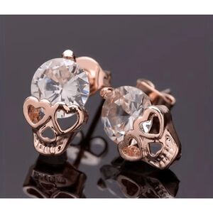 Skull zirconia Halloween jewelry earrings